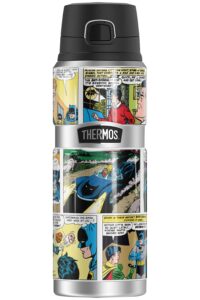 batman batman comic panels thermos stainless king stainless steel drink bottle, vacuum insulated & double wall, 24oz