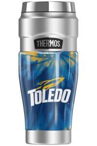 thermos university of toledo official tie-dye stainless king stainless steel travel tumbler, vacuum insulated & double wall, 16oz