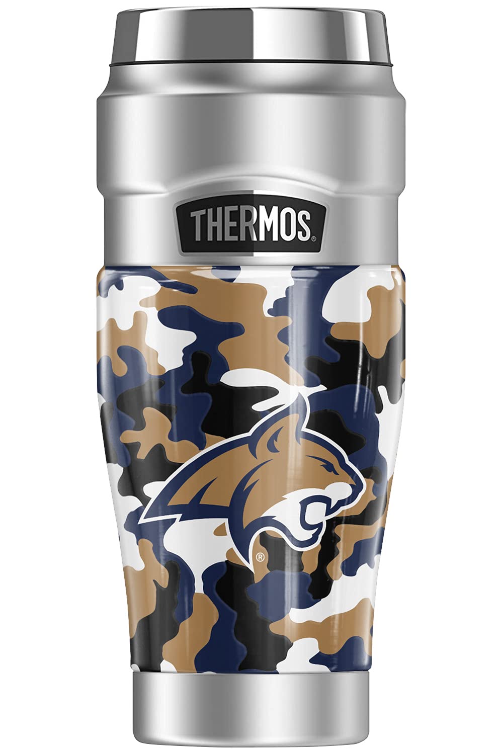 THERMOS Montana State University OFFICIAL Camo STAINLESS KING Stainless Steel Travel Tumbler, Vacuum insulated & Double Wall, 16oz