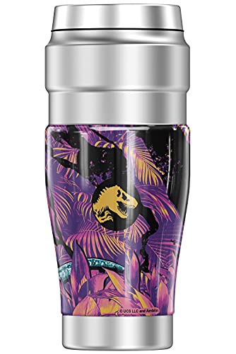 THERMOS Jurassic World Neon Jungle Velociraptor STAINLESS KING Stainless Steel Travel Tumbler, Vacuum insulated & Double Wall, 16oz