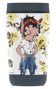 thermos betty boop yellow flowers guardian collection stainless steel travel tumbler, vacuum insulated & double wall, 12 oz.