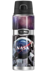 nasa nasa logo astronaut thermos stainless king stainless steel drink bottle, vacuum insulated & double wall, 24oz