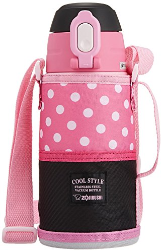 Zojirushi SD-JK06-BP Water Bottle, Direct Drinking, Stainless Steel Cool Bottle, 1.2 fl oz (0.6 L), Pink Black