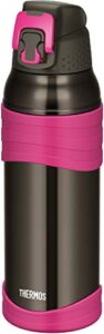 thermos fjc-1000 ch-pk water bottle, vacuum insulated sports bottle, 33.8 fl oz (1.0 l), charcoal pink, cold insulation only