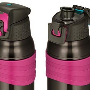 Thermos FJC-1000 CH-PK Water Bottle, Vacuum Insulated Sports Bottle, 33.8 fl oz (1.0 L), Charcoal Pink, Cold Insulation Only