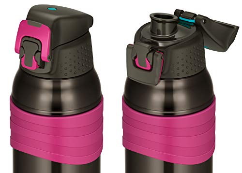 Thermos FJC-1000 CH-PK Water Bottle, Vacuum Insulated Sports Bottle, 33.8 fl oz (1.0 L), Charcoal Pink, Cold Insulation Only