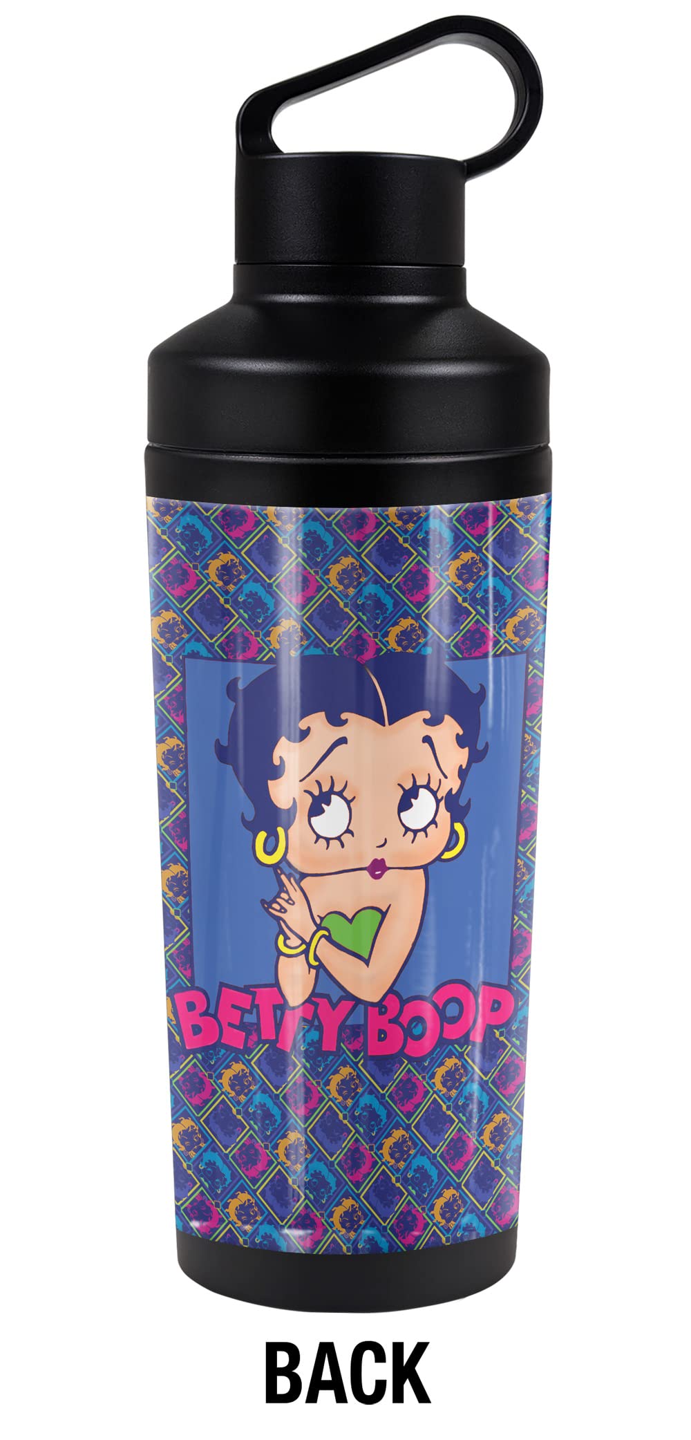 Betty Boop OFFICIAL Pop Betty 18 oz Insulated Water Bottle, Leak Resistant, Vacuum Insulated Stainless Steel with 2-in-1 Loop Cap