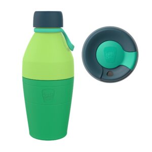 keepcup cup-to-bottle kit - insulated leakproof travel mug with sipper lid & dual open water bottle | 530ml bottle to 12oz cup - calenture
