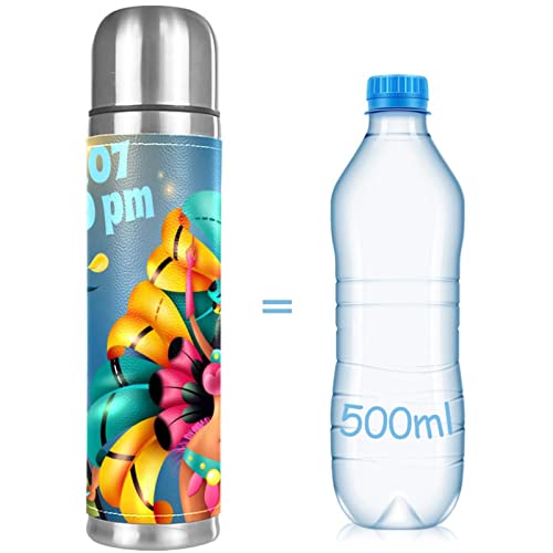 Brazilian Annual Carnival Festival Dancer Musicians Vacuum Insulated Stainless Steel Water Bottle, Double Walled Travel Thermos Coffee Mug 17 OZ for School Office