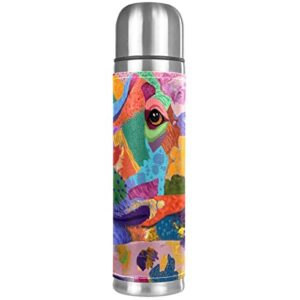 colorful aesthetic rhodesian dog vacuum insulated stainless steel water bottle, double walled travel thermos coffee mug 17 oz for school office