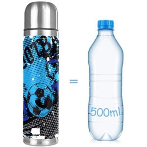 Football Grunge Soccer Vacuum Insulated Water Bottle Stainless Steel Thermos Flask Travel Mug Coffee Cup Double Walled 17 OZ