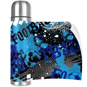 Football Grunge Soccer Vacuum Insulated Water Bottle Stainless Steel Thermos Flask Travel Mug Coffee Cup Double Walled 17 OZ