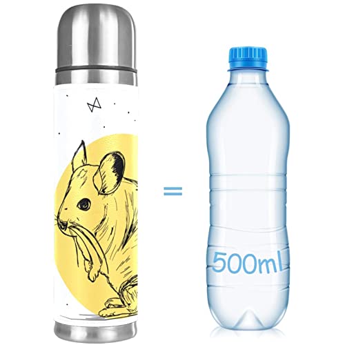 Cute Sweet Chinchilla Vacuum Insulated Water Bottle Stainless Steel Thermos Flask Travel Mug Coffee Cup Double Walled 17 OZ