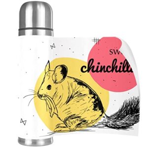 Cute Sweet Chinchilla Vacuum Insulated Water Bottle Stainless Steel Thermos Flask Travel Mug Coffee Cup Double Walled 17 OZ