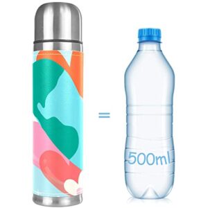 Heart Shaped Balloons Stainless Steel Coffee Thermos, Double Walled Insulated Water Bottle for Outdoor Sports, Office, Car (17 OZ/500ML)