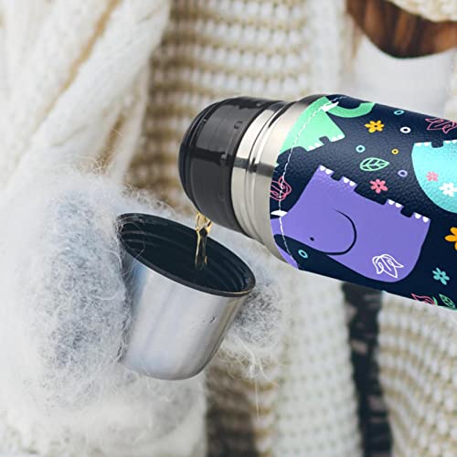 Colorful Cute Elephants Stainless Steel Water Bottle Leak-Proof, Double Walled Vacuum Insulated Flask Thermos Cup Travel Mug 17 OZ