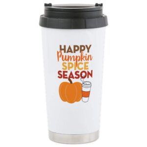 cafepress pumpkin spice season stainless steel travel mug stainless steel travel mug, insulated 20 oz. coffee tumbler