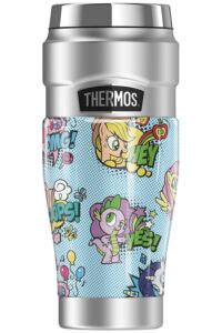 thermos my little pony tv pony comic stainless king stainless steel travel tumbler, vacuum insulated & double wall, 16oz
