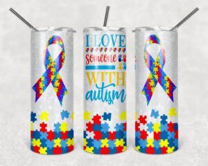i love someone with autism hot/cold travel stainless steel tumbler