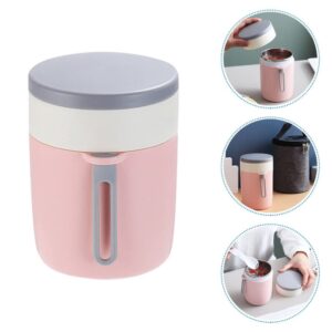 BESTonZON Insulated Food Jar Leak-proof Soup Cup with Spoon Stainless Steel Vacuum Lunch Box Breakfast Cup Thermal Cereal Cup Sealing Soup Cup for Hot Cold Food 450ml