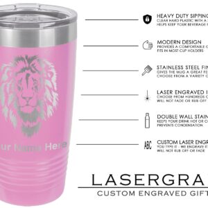 LaserGram 20oz Vacuum Insulated Tumbler Mug, Hecho en Morelia, Personalized Engraving Included (Light Purple)