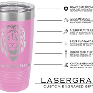 LaserGram 20oz Vacuum Insulated Tumbler Mug, Bodybuilder, Personalized Engraving Included (Light Purple)