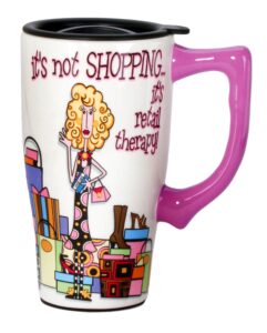 spoontiques it's not shopping travel mug, multi colored
