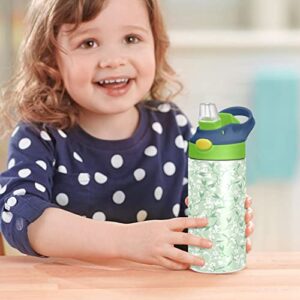 Kigai Small White Flowers Kids Water Bottle, BPA-Free Vacuum Insulated Stainless Steel Water Bottle with Straw Lid Double Walled Leakproof Flask for Girls Boys Toddlers, 12Oz