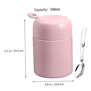 Yardwe Vacuum Flask Thermal Breakfast Cup Insulation Soup Cups Leakproof Soups Cup Pink Student 316 Stainless Steel Stew Pot Stainless Steel Small Insulation Barrels Breakfast Cups