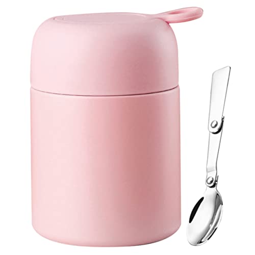 Yardwe Vacuum Flask Thermal Breakfast Cup Insulation Soup Cups Leakproof Soups Cup Pink Student 316 Stainless Steel Stew Pot Stainless Steel Small Insulation Barrels Breakfast Cups