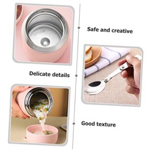 Yardwe Vacuum Flask Thermal Breakfast Cup Insulation Soup Cups Leakproof Soups Cup Pink Student 316 Stainless Steel Stew Pot Stainless Steel Small Insulation Barrels Breakfast Cups