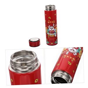 Veemoon 4pcs Year of The Rabbit Cup Year of The Rabbit Gift Chinese New Year Water Bottle Chinese Water Bottle Funny Water Bottles Souvenir Stainless Steel Travel Insulation