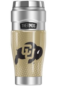 thermos university of colorado official radial dots stainless king stainless steel travel tumbler, vacuum insulated & double wall, 16oz