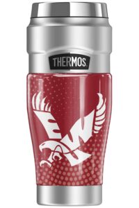 thermos eastern washington university official radial dots stainless king stainless steel travel tumbler, vacuum insulated & double wall, 16oz