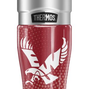 THERMOS Eastern Washington University OFFICIAL Radial Dots STAINLESS KING Stainless Steel Travel Tumbler, Vacuum insulated & Double Wall, 16oz