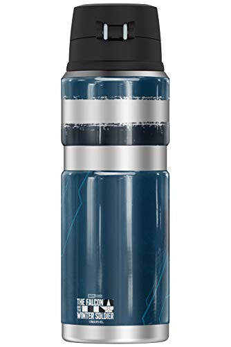 Marvel - The Falcon And The Winter Soldier Winter Soldier Blue Pose THERMOS STAINLESS KING Stainless Steel Drink Bottle, Vacuum insulated & Double Wall, 24oz