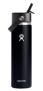 hydro flask 24 oz wide flex straw cap black