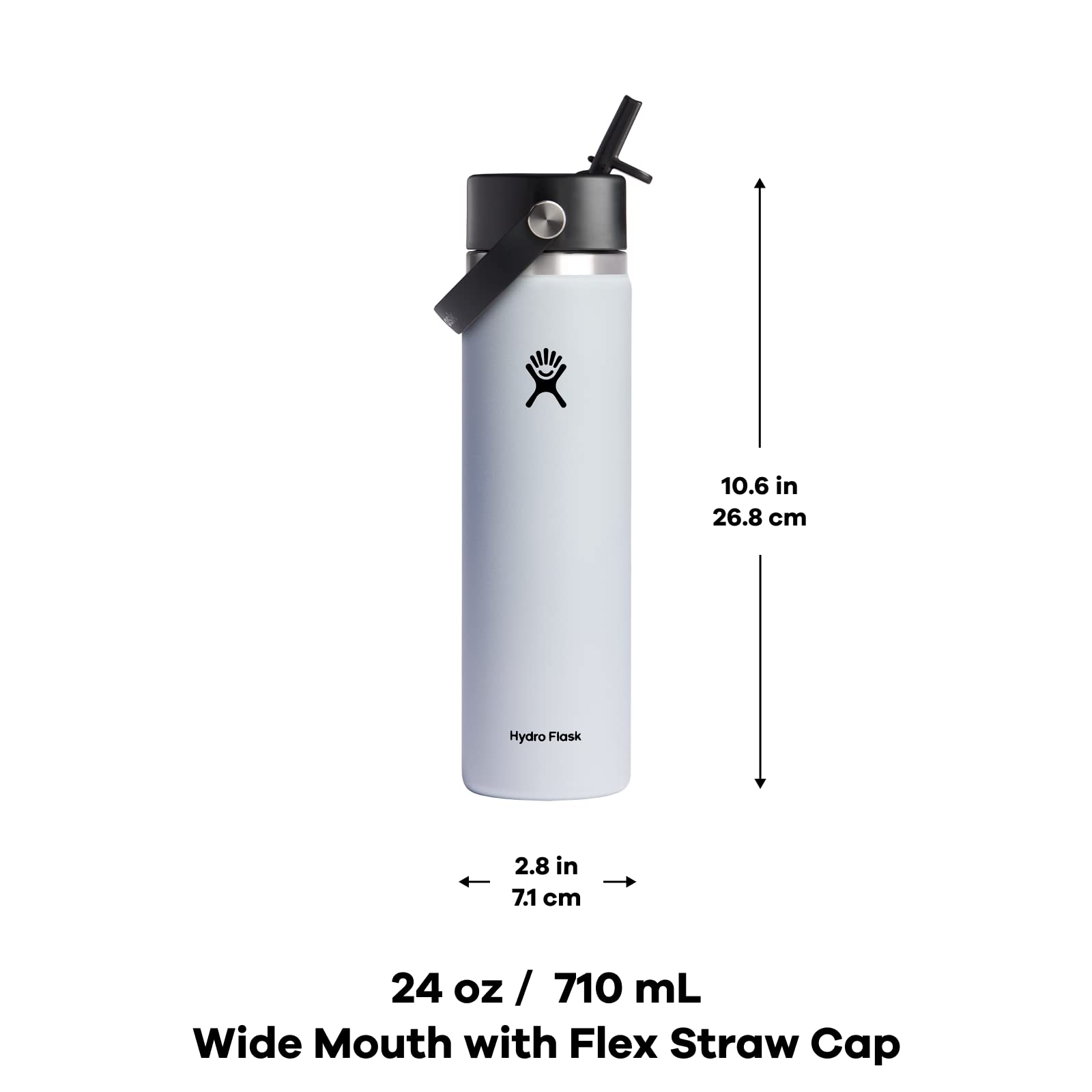 Hydro Flask 24 Oz Wide Flex Straw Cap Black