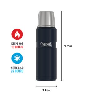 THERMOS Stainless King Vacuum-Insulated Compact Bottle, 16 Ounce, Midnight Blue