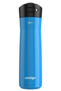 contigo ashland chill stainless steel water bottle with leakproof lid & straw, water bottle with handle keeps drinks cold for 24hrs & hot for 6hrs, great for travel, school, work, & more, 24oz