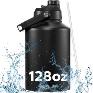 potchen 128 oz large insulated water jug one gallon vacuum water bottle double walled stainless steel insulated water bottle
