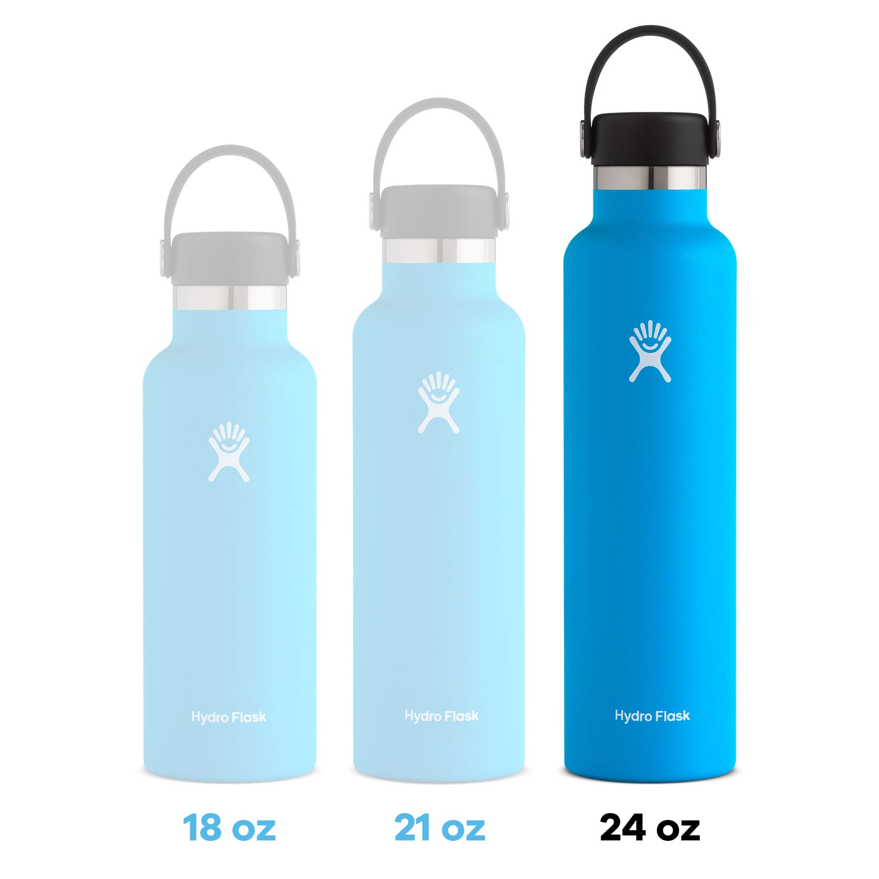 Hydro Flask 24 oz Standard Mouth Water Bottle with Flex Cap or Flex Straw