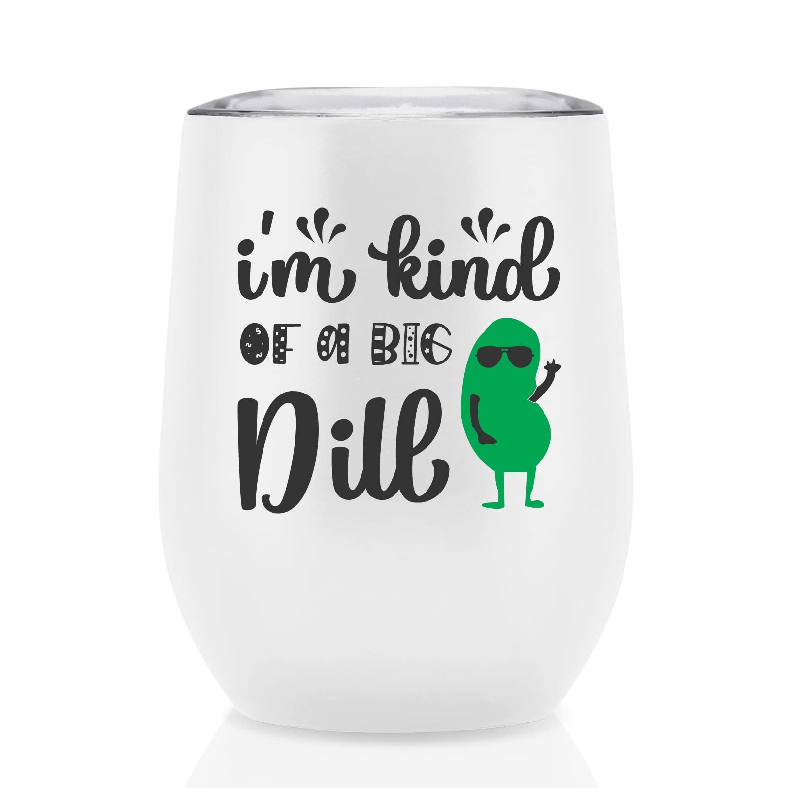 Onebttl Funny Pickle Gifts for Pickle Lovers, Insulated 12 oz Stainless Steel Tumbler with Lid and Gifts Box, I'M KIND OF A BIG DILL