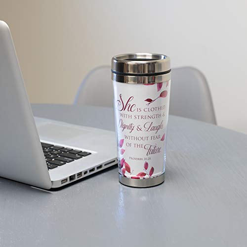 Elanze Designs Proverbs 31 Woman 16 Ounce Stainless Steel Travel Mug with Lid