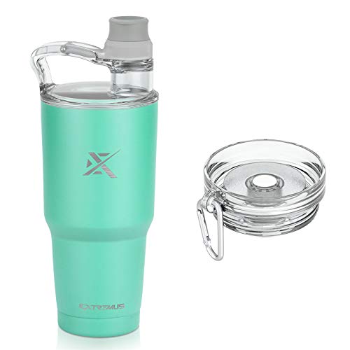 Extremus Temps Coffee Travel Mug Stainless Steel Vacuum Insulated Coffee Tumbler, Upgraded 100% Leakproof Water Bottle Lid And Easy-to-sip Coffee Lid, Coffee Travel Tumbler (30 oz, Seafoam, 2 Lids)