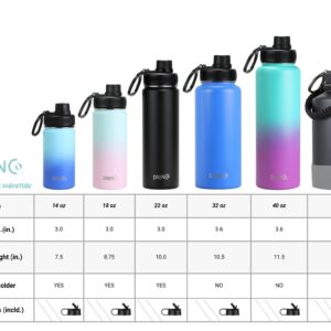 DRINCO Stainless Steel Water Bottle Spout Lid Vacuum Insulated Double Wall Water Bottle Wide Mouth (40oz 32oz 22oz 18oz 14oz) Leak Proof Keeps Cold or Hot (14 oz, 14oz Royal Blue)