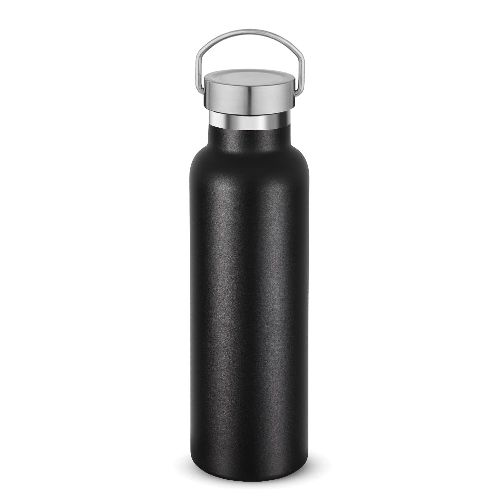 Neihepal Black Stainless Steel Water Bottles,20 Ounce Vacuum Insulated ...