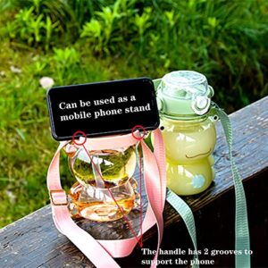 LIXERY Kawaii Frog Water Bottle Cute Clear Green Frog Water Bottle with Straw and Strap Plastic Drinking Bottle Leakproof Jug for Girl School Sport 29oz, 4.7*4.7*7.7 Inch (84RJ13VOTGO1242Q5KM)