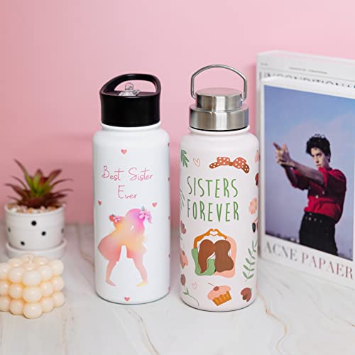 Sisters Gifts From Sister, 32 Oz Insulated Water Bottle With Two Lids, Birthday Gifts For Sister, Gifts For Sister, Gifts For Sisters From Sisters, Sister Birthday Gifts, Best Sister Gifts From Sister