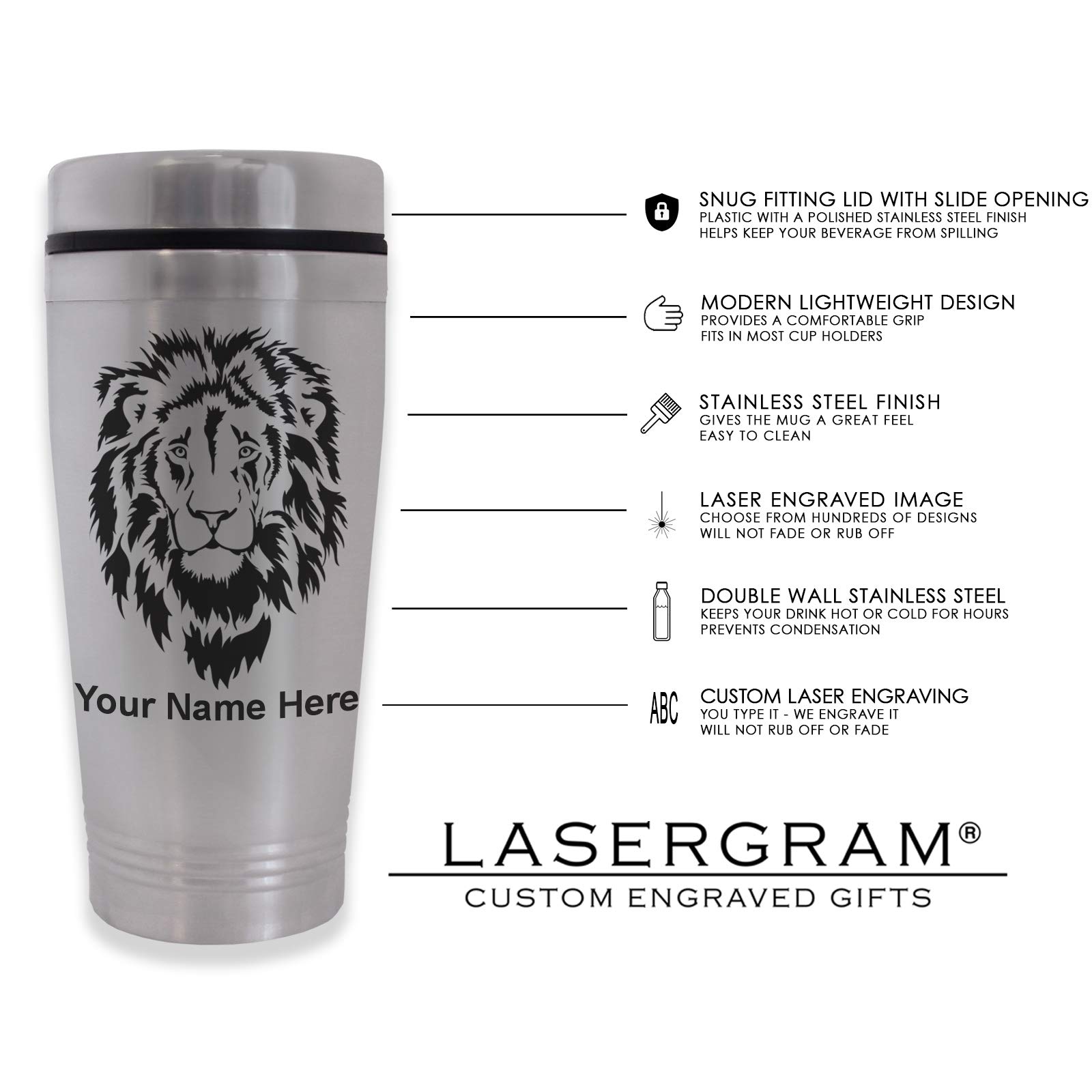 LaserGram 16oz Commuter Mug, PA Physician Assistant, Personalized Engraving Included